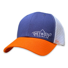 Load image into Gallery viewer, Detroit - Tricolor Hat - Navy / Orange / White