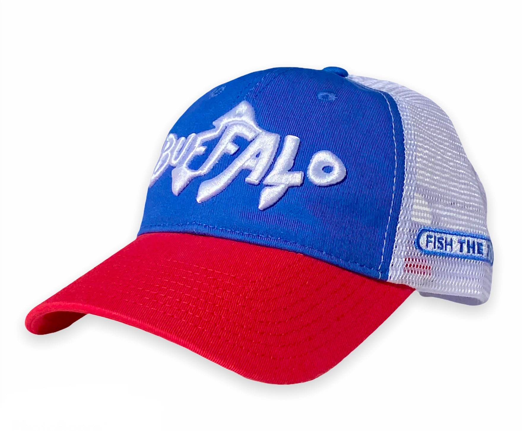 Buffalo Fish - Unstructured trucker hat - Red / Blue / White – Fish Local