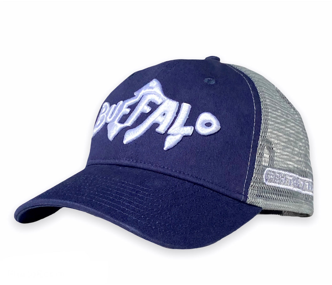 Buffalo Fish - Unstructured trucker hat - Navy / Grey