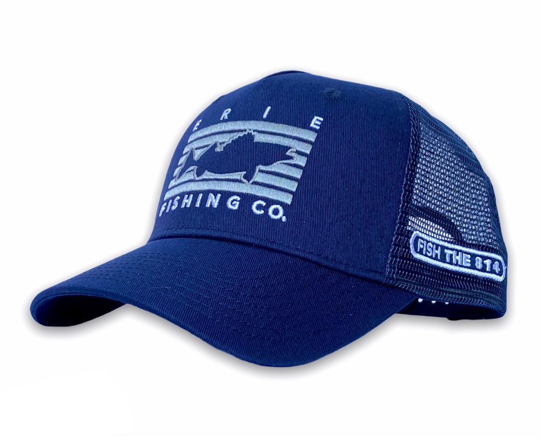 Erie - Fish Rectangle Hat - Navy